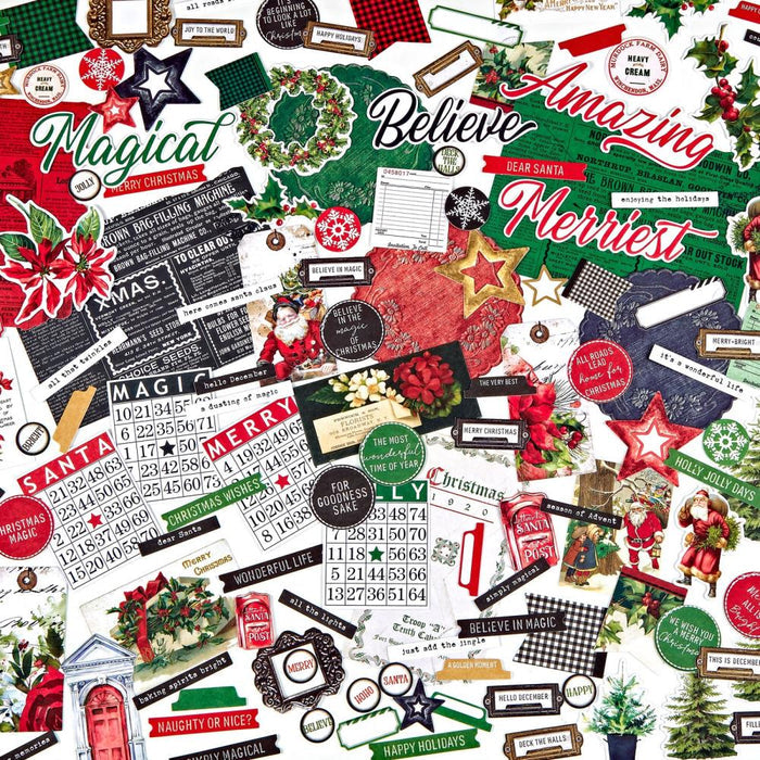 49 And Market - Ephemera Bits - Christmas Spectacular 2023. 134 mix and match die-cut pieces. Pack is comprised of tags, doilies, sentiments, Christmas motifs and so much more! Pieces are die-cut from heavy weight cardstock. Available at Embellish Away located in Bowmanville Ontario Canada.