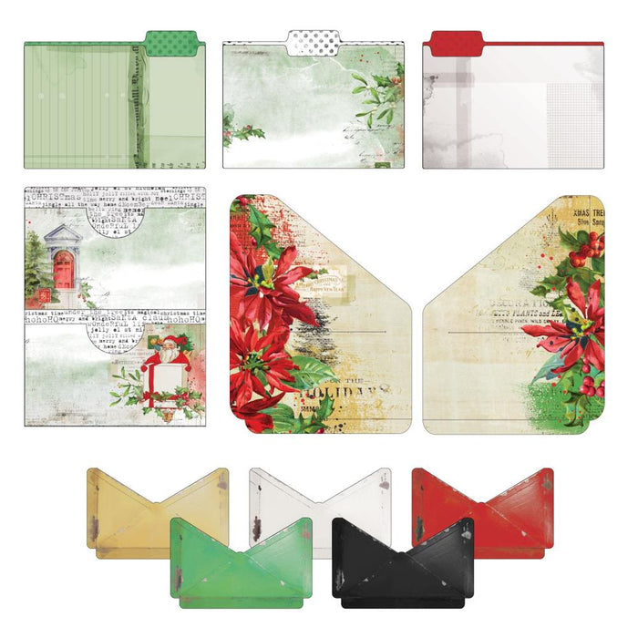 49 And Market - Ephemera File Essentials - Christmas Spectacular 2023. 11 double-sided die-cut pieces. Pack is comprised of 3 file folders. These pieces can be used in mini albums or layouts to hold treasured pieces or additional photos. Available at Embellish Away located in Bowmanville Ontario Canada.