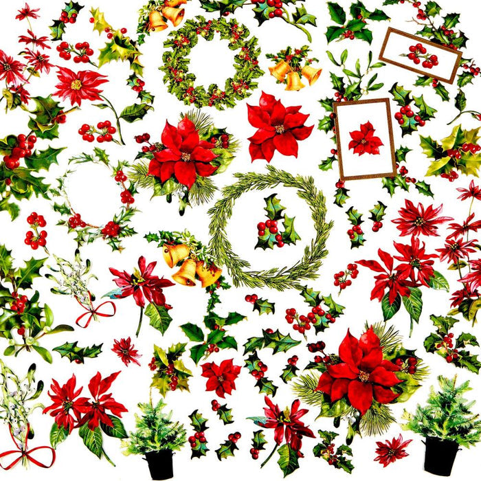 49 And Market - Laser Cut Outs - Greenery - Christmas Spectacular 2023. The Christmas Spectacular Greenery Laser Cut Elements pack from the includes a total of 61 pieces. Elements include wreaths, holly, poinsettias. mistletoe and more! Available at Embellish Away located in Bowmanville Ontario Canada.