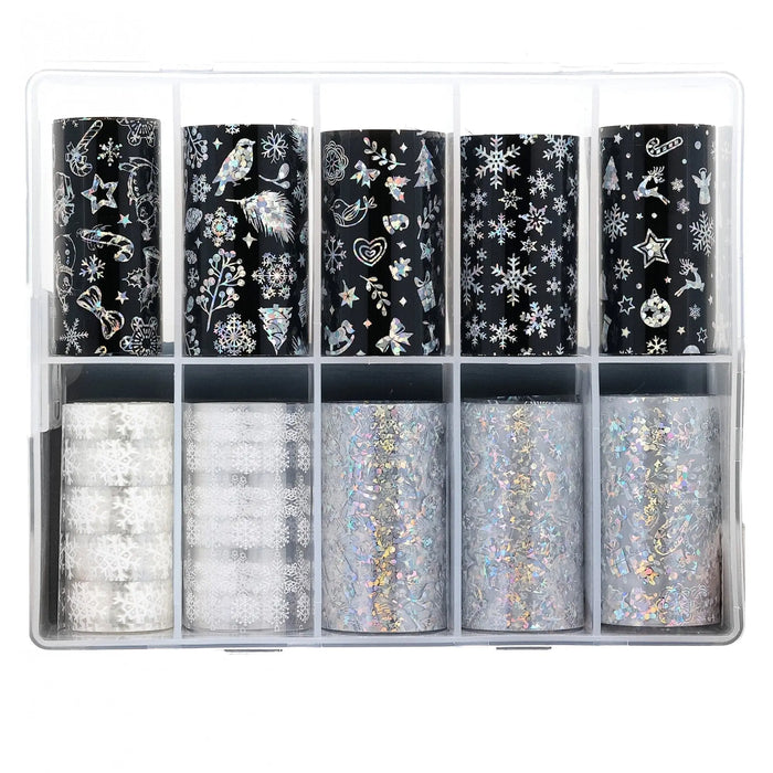 Assorted Transparent Holographic Set of Patterns TFS-25 (Pack of 10) Naio Nails
