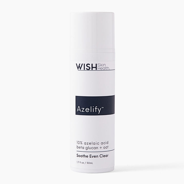 10% Azelaic acid combined with Beta Glucan (D) and Allantoin clear the appearance of blemishes and uneven skin tone. Colloidal Oatmeal helps calm sensitized skin, while Hyaluronic acid hydrates. Glutathione (L) boosts antioxidant protection for a healthy complexion. Patent pending.
