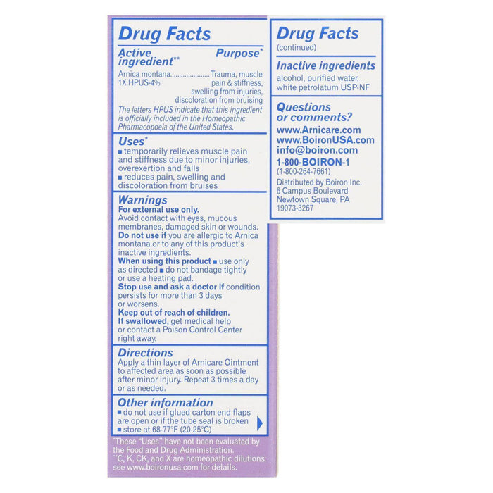 Boiron Arnicare Arnica Ointment – 1 oz Muscle & Bruise Relief