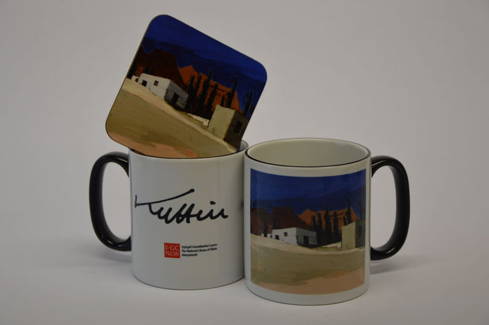 Buildings - Sir Kyffin Williams Coaster|Adeiladau - Mat Diod Syr Kyffin Williams - National Library of Wales Online Shop / Siop Arlein Llyfrgell Genedlaethol Cymru