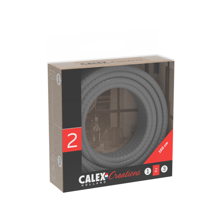 Calex Creations Fabric cable - Grey - 1.5meter