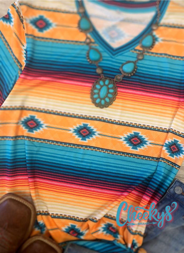 Cancun Serape Scoop Tee