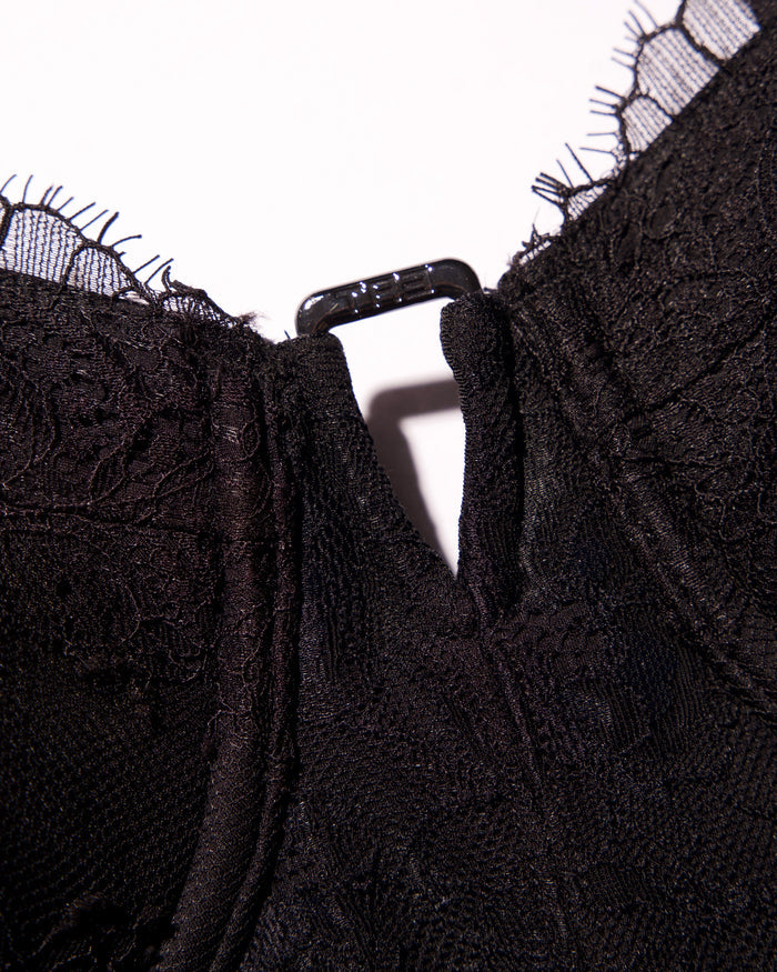 Close up of hardware on Corset Top - Lace Black
