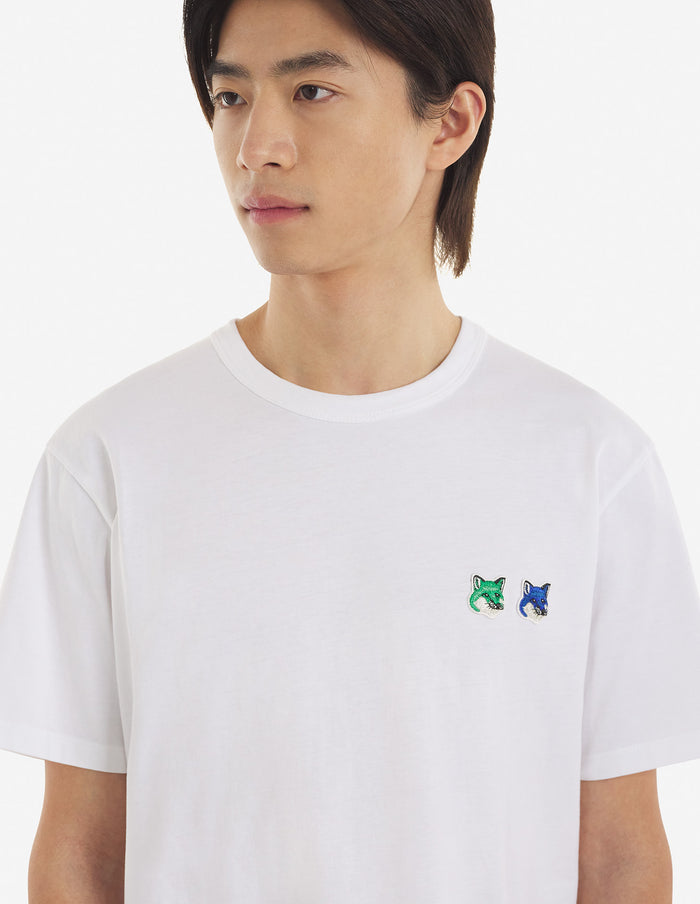 Double Monochrome Fox Head Patch Classic Tee-shirt white