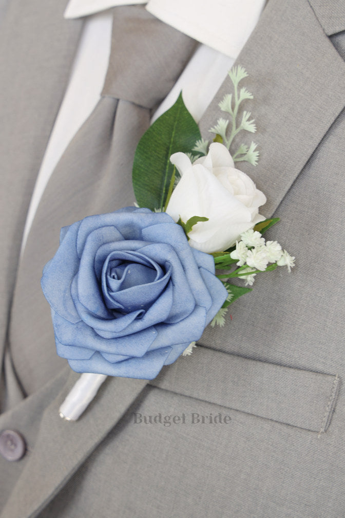 Faux Wedding Bouquet in Steel Blue - $39.50 | Lings Collection