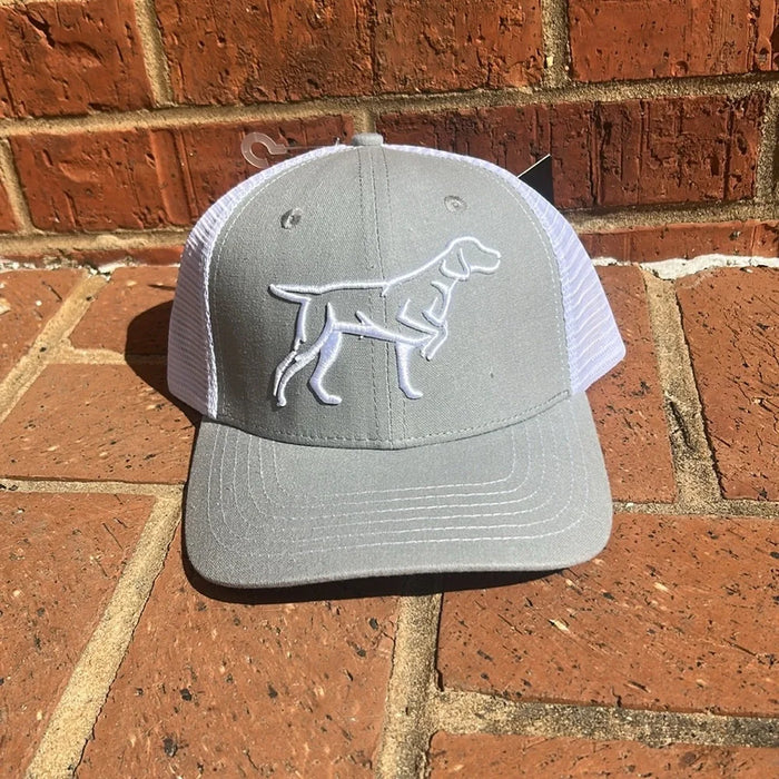 Fieldstone 3D Puff Logo Cap In Heather Grey and White