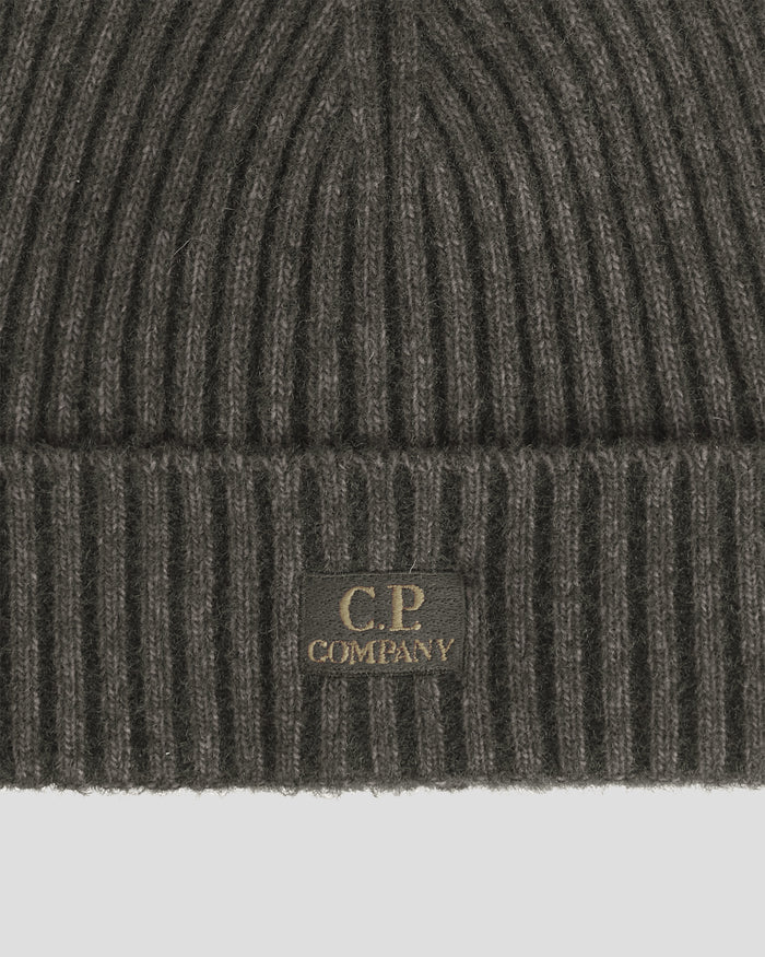 Fleece Knit Beanie Olive Night - Green