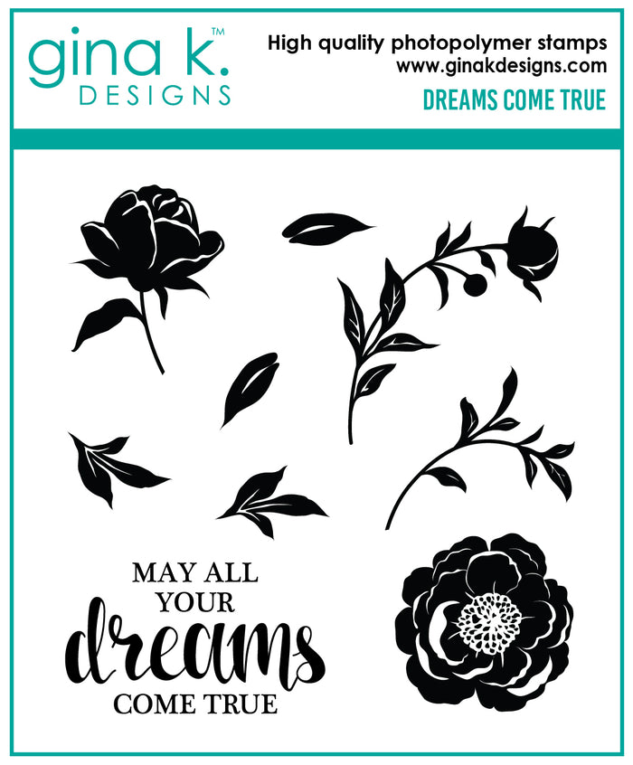 Gina K. Designs - Stamp - Dreams Come True 4" X 4". Available at Embellish Away located in Bowmanville Ontario Canada.