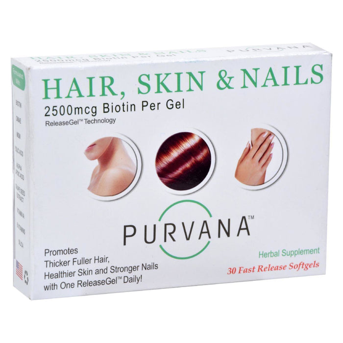 Heaven Sent Purvana Hair Skin & Nails – Biotin 2500 mcg, 30ct