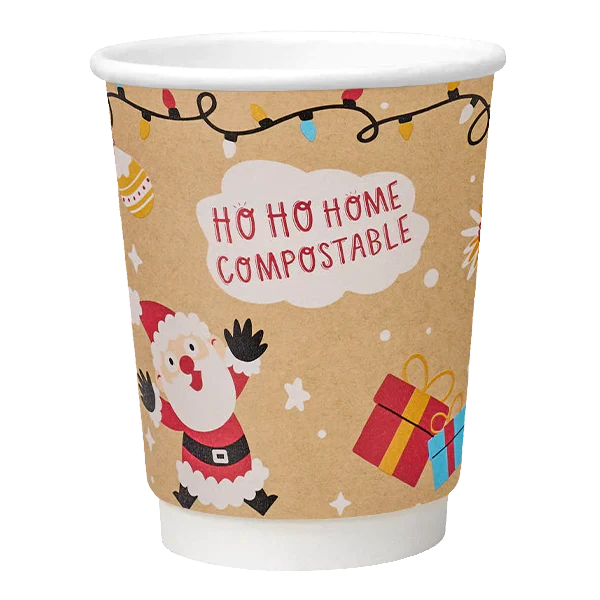 Go Pak Double Wall Christmas Cups Ho Ho Home Compostable Christmas Cups