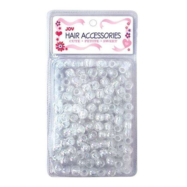 Joy Round Hair Beads Large, 240 Count, Clear