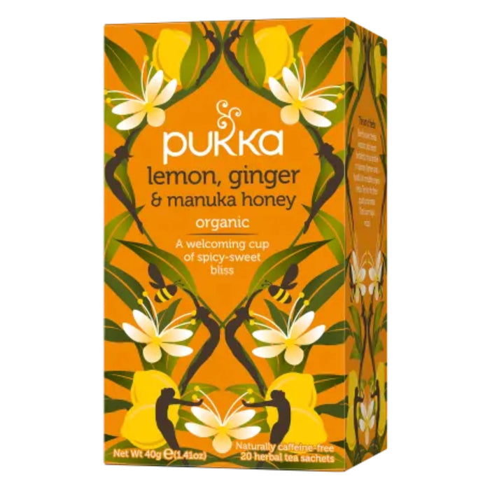 Box of Pukka Lemon Ginger & Manuka Honey 20 Tea Bags