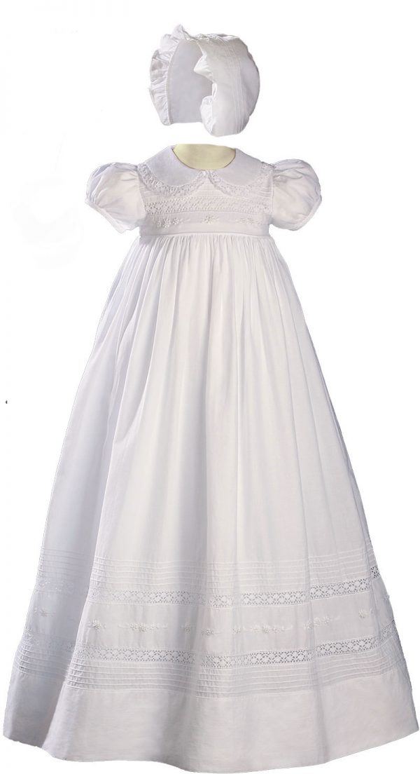 LTMA 32" Lace & Cotton Gown w/ Collar
