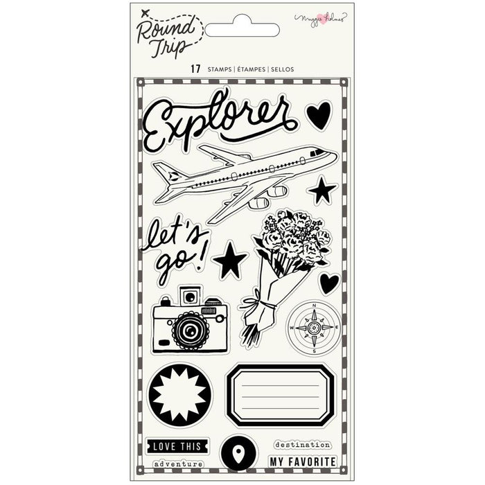 Maggie Holmes - Round Trip Clear Stamps - 17/Pkg. Available at Embellish Away located in Bowmanville Ontario Canada.