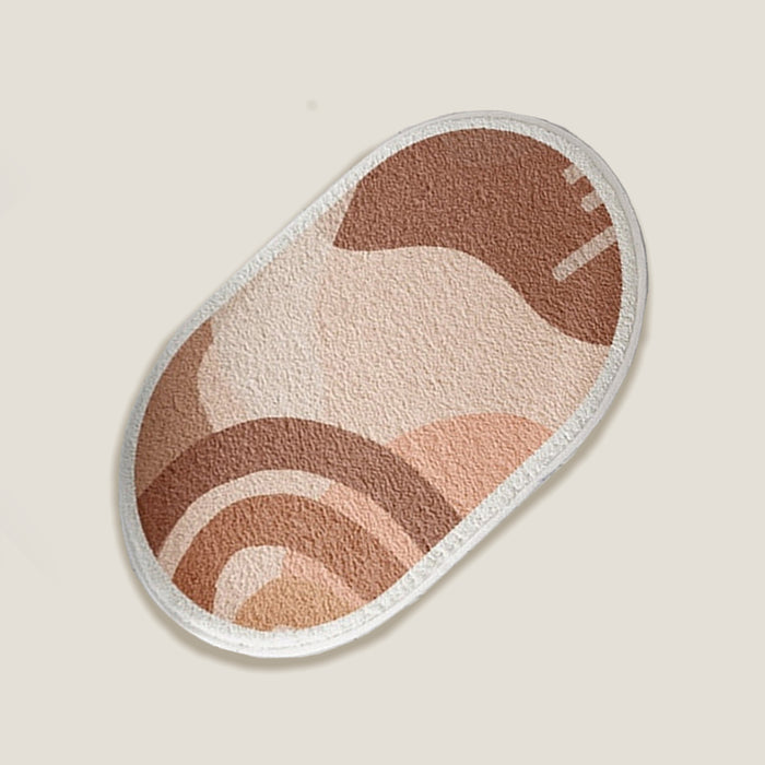 Maroon Oval Bath Mat