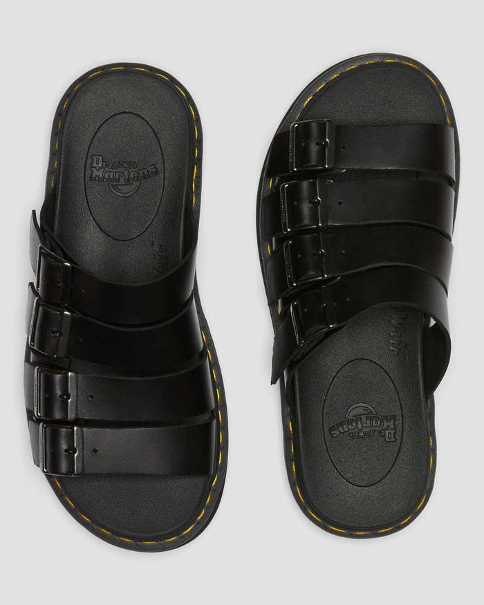 Men's Tate Leather Slide Sandals Black