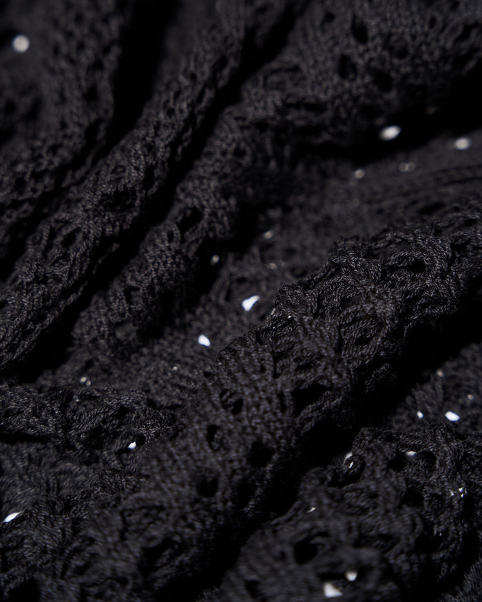 Fabric swatch of Mermaid Sheer Maxi Skirty - Adjustable Crochet Black