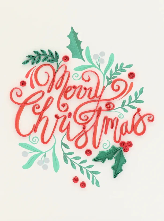 Merry Xmas Quill Christmas Card