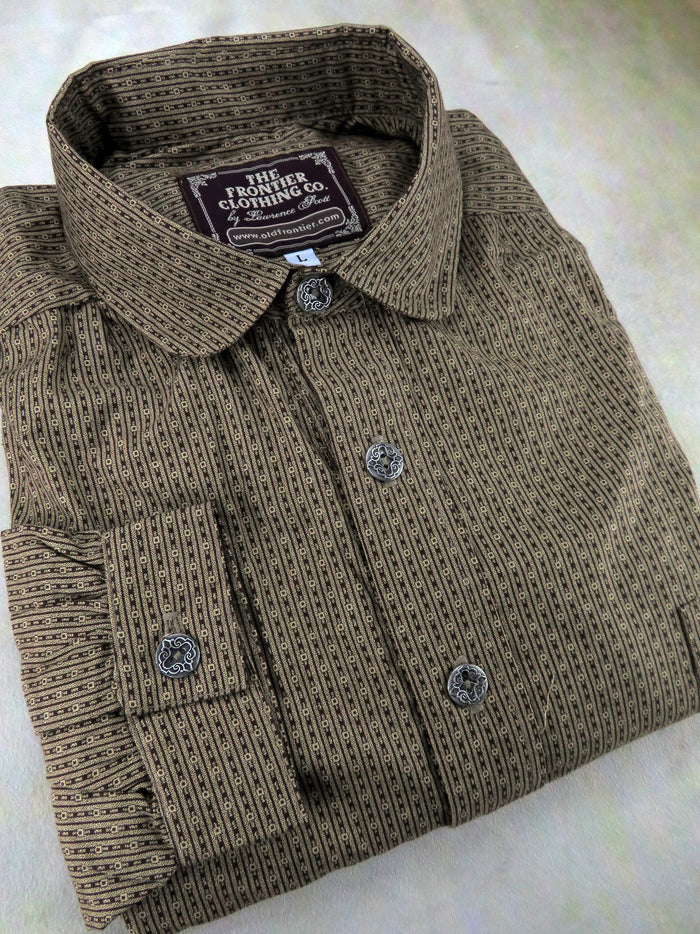 Mocha Southwest Stripe Men's Victorian Shirt