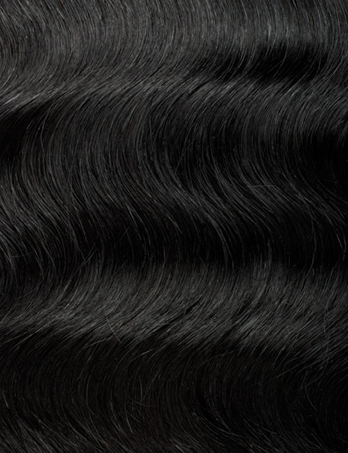 OUTRE 13x4 HD lace body wave closure in natural black with glossy soft waves for seamless sew ins