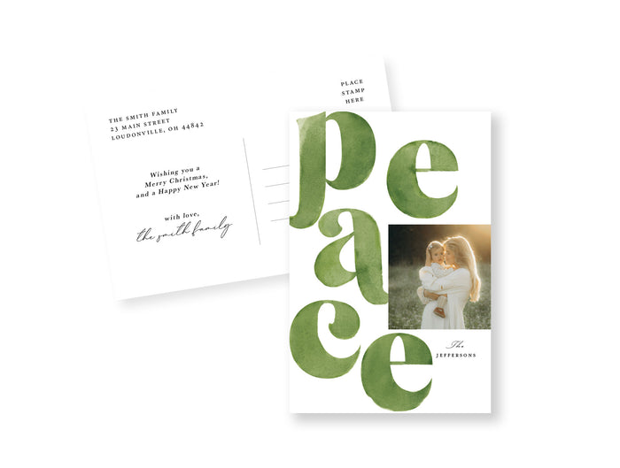 Peace Watercolor Postcard