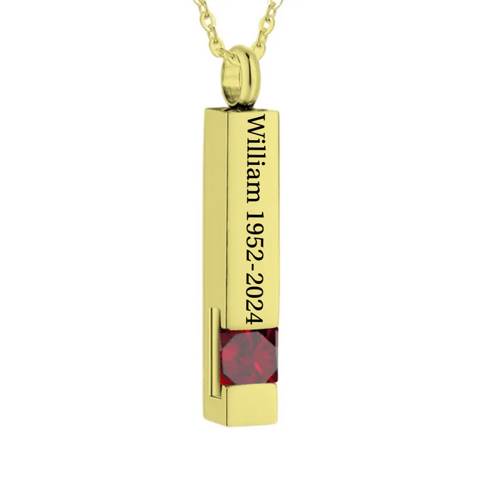 Personalized Birthstone Memorial Urn Necklace
