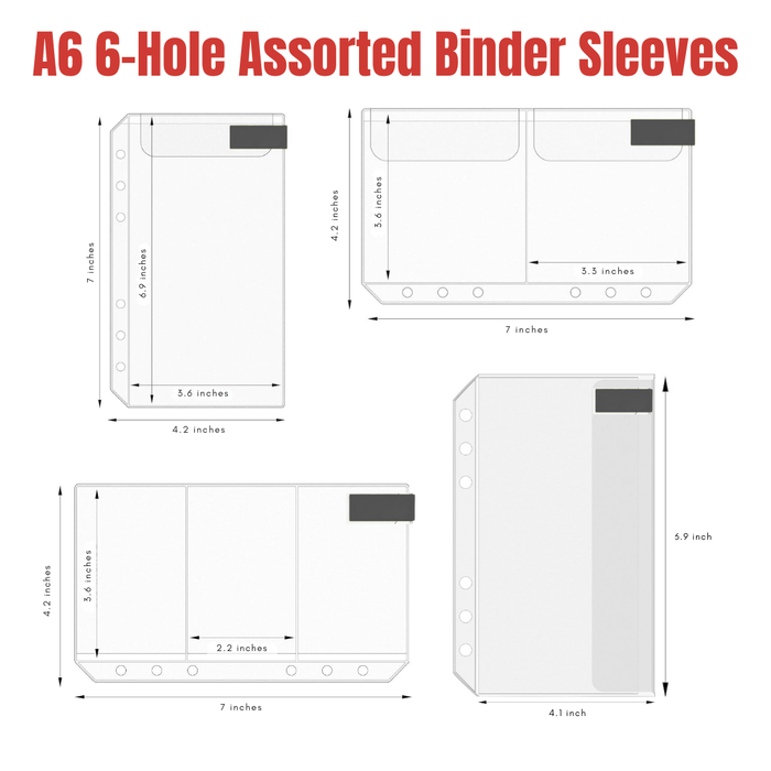 A6 Assorted Binder Sleeves