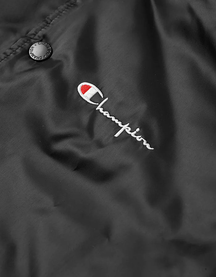 Reverse Weave Script Logo Satin Bomber Jacket Black