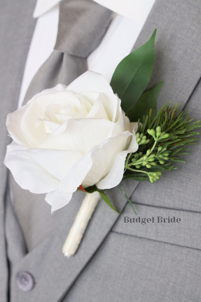Silk Wedding Bouquet in Blue and White - $115.00 | Wichita Collection