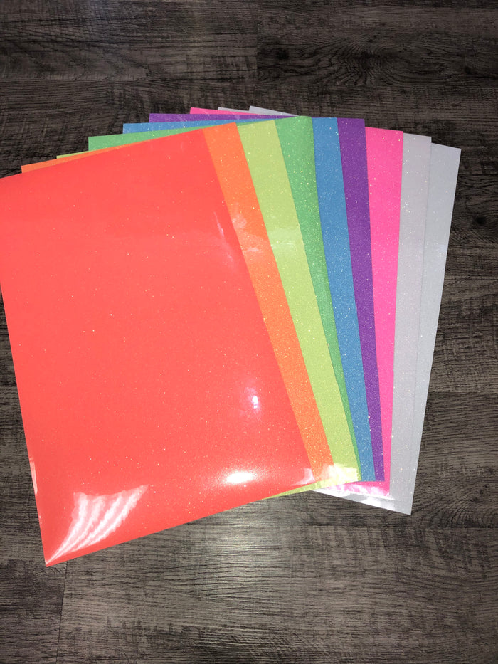 Siser Neon & White Glitter HTV- 10ft