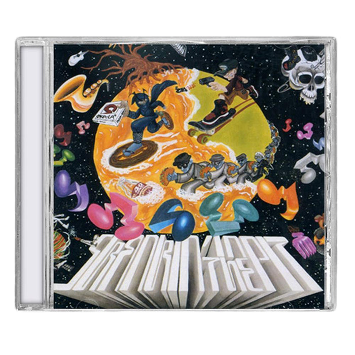A CD case from Hopeless Records with surreal, colorful art of cartoon characters skateboarding and running on a yellow planet, surrounded by music notes, planets, and a skull in space. Bold stylized text at the bottomβideal for any ska punk collection.