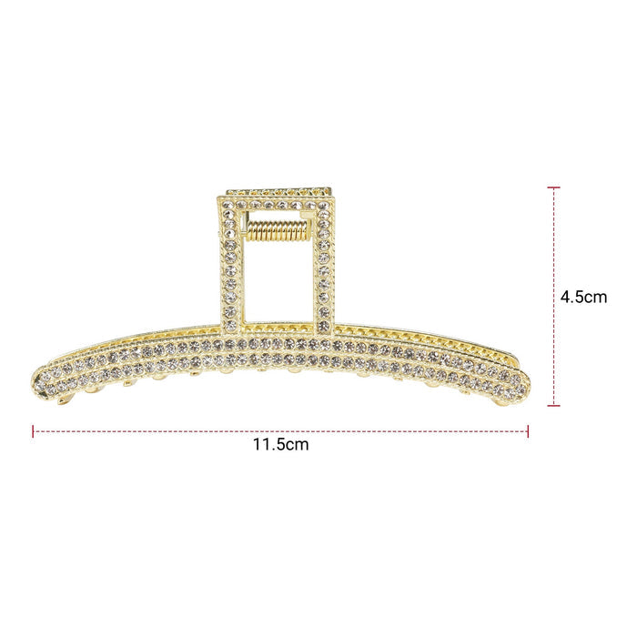 Sol Rhinestone Metal Lines Claw Clip - ikatehouse