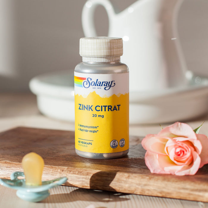 Solaray - Zink Citrat 20 mg - 60 kapsler