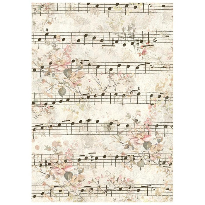 Stamperia - A6 Rice Paper Backgrounds Selection - 8/Sheets - Symphony. Available at Embellish Away located in Bowmanville Ontario Canada.