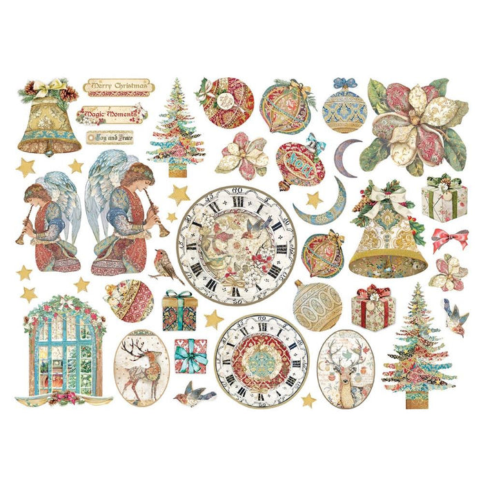 Stamperia - Die-Cuts - Christmas Greetings. Add dimension and color to your projects. Great for scrapbooks, cards, journals, planners, and so much more. Available at Embellish Away located in Bowmanville Ontario Canada.
