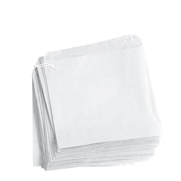 Magnum Packaging 10 x 10" / Strung Brown Kraft / 1000 Bags Strung White Sulphite Paper Bags