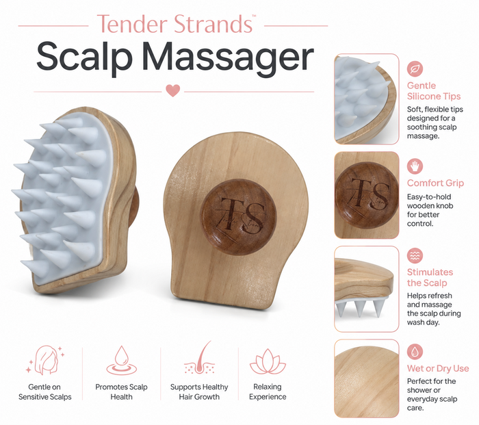 β Gentle, Flexible Bristles β Soft silicone tips massage without scratching
β Boosts Circulation β Encourages a healthier scalp environment and hair growth
β Relieves Tension β Perfect for unwinding after a long day
β Enhances Product Absorption β Helps evenly distribute shampoo, conditioner, or scalp oils
β Eco-Friendly Design β Made with silicone + bamboo for a natural, sustainable finish
β Safe for All Hair Types β Works beautifully on straight, wavy, curly, thick, or fine hair