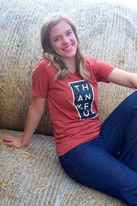 Thankful Rust colored tee