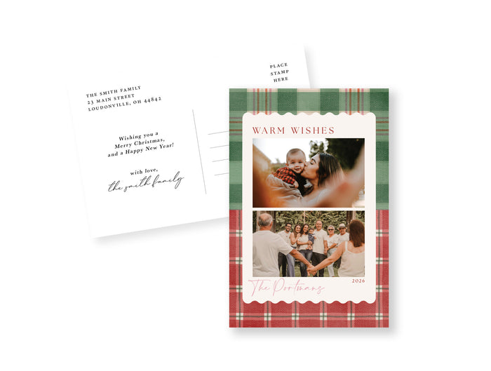Two Tone Plaid Postcard