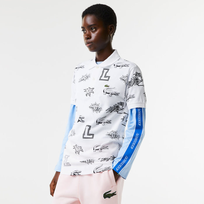 Unisex Holiday Custom Print Polo Shirt White