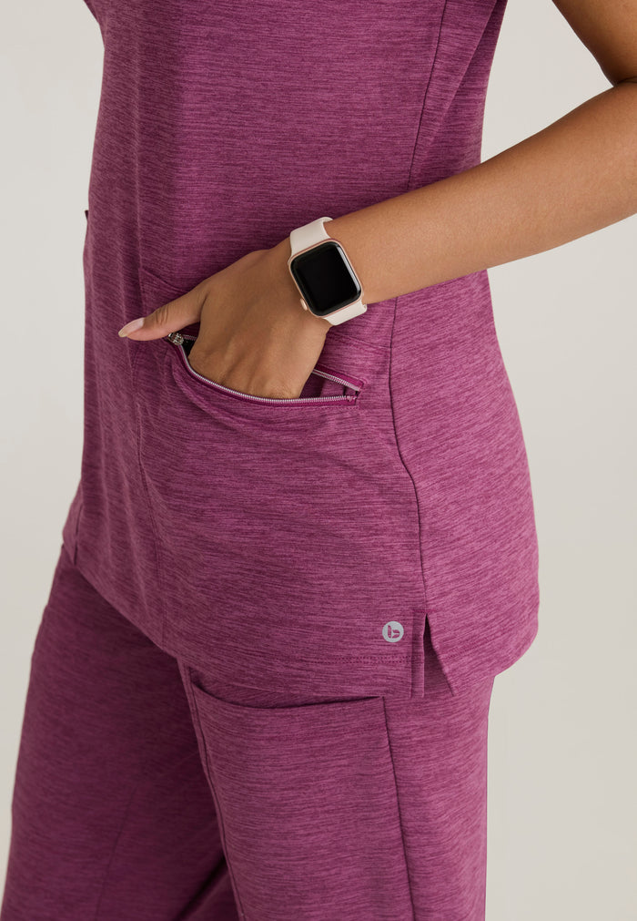 Victory Top (heathered) - Dark Mauve Heather - Grey's Anatomy Scrubs