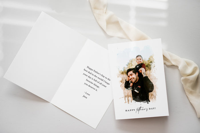 Watercolor Father's Day 5x7 Folding Card