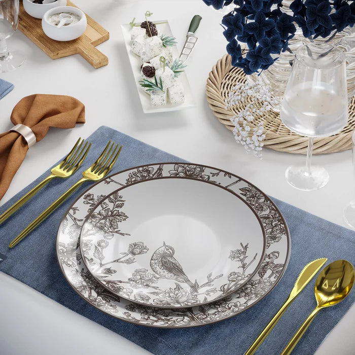 10 In. Trendables Rustik Design Plastic Dinner Plates - 10 ct.