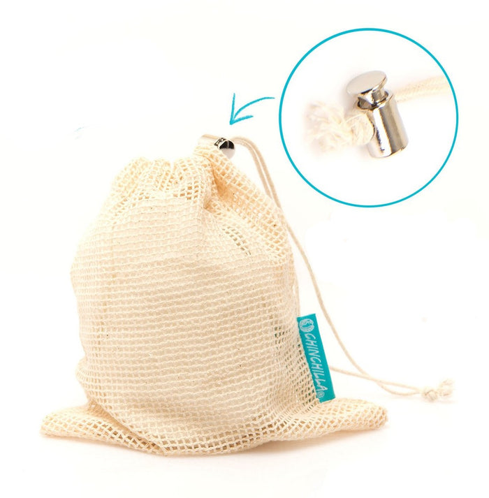 10 WASHABLE MAKE-UP REMOVAL PADS - INCL. WASH BAG