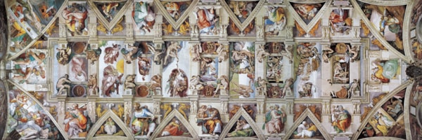 1000 Piece Panoramic Jigsaw Puzzle - Sistine Chapel Ceiling | EUROGRAPHICS