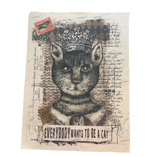 12x16 Artisan Paper Print, everybody wants to be a cat
