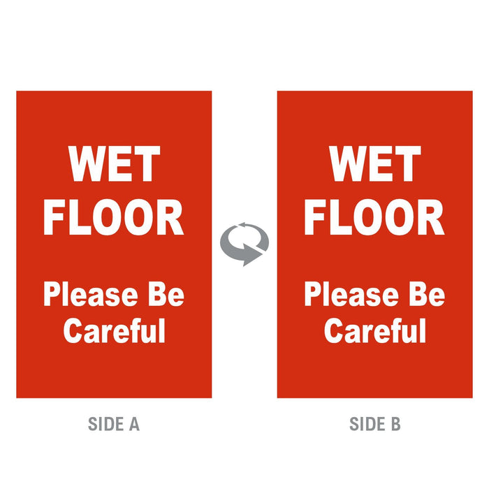 2-Sided Sign - 'WET FLOOR Please Be Careful' - Crowd Control Warehouse